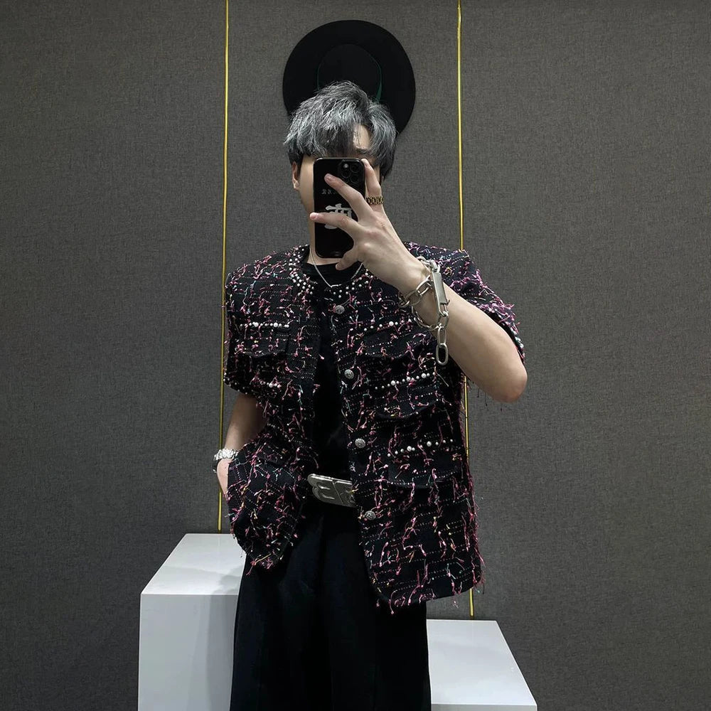 Men Vintage Inspired Beads Tassel Jacket
