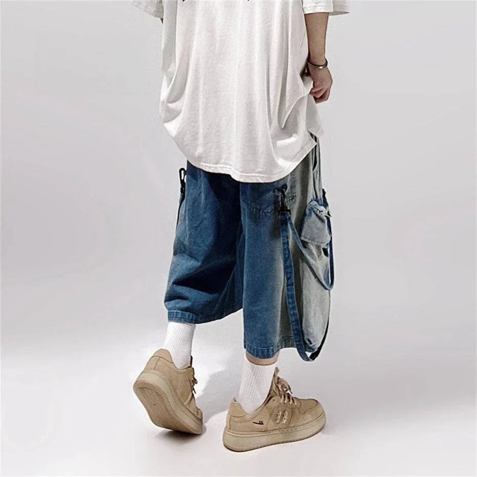 Vintage Denim Hip Hop Rivet Jorts