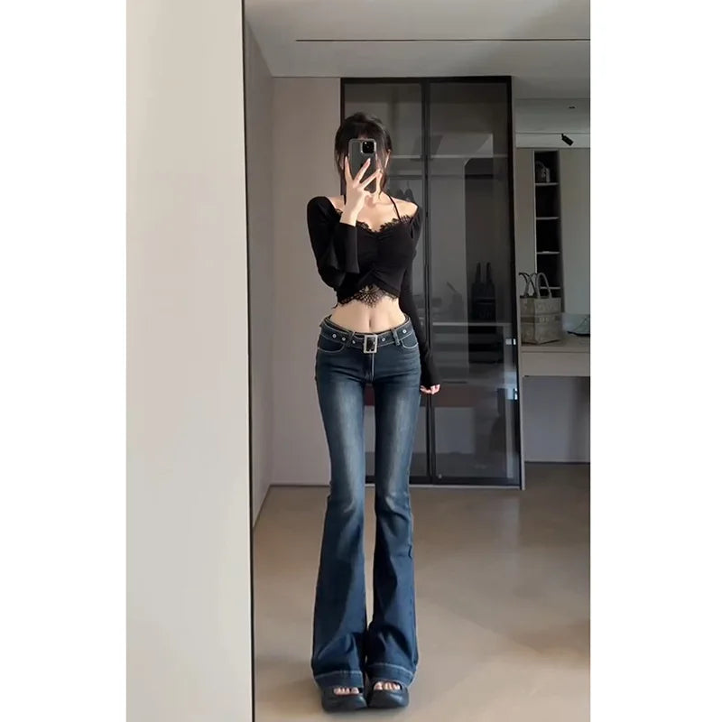 Women Flare Mid-Waist Cool Jeans