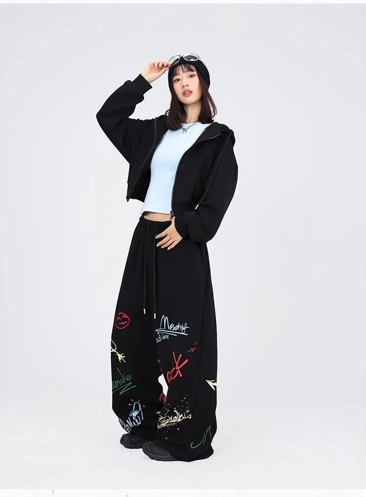 Graffiti Black Hip Hop Dance Pants