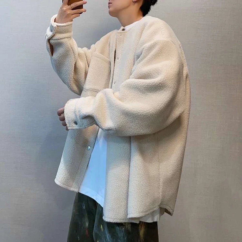 Faux Cashmere Polar Fleece Casual Jacket
