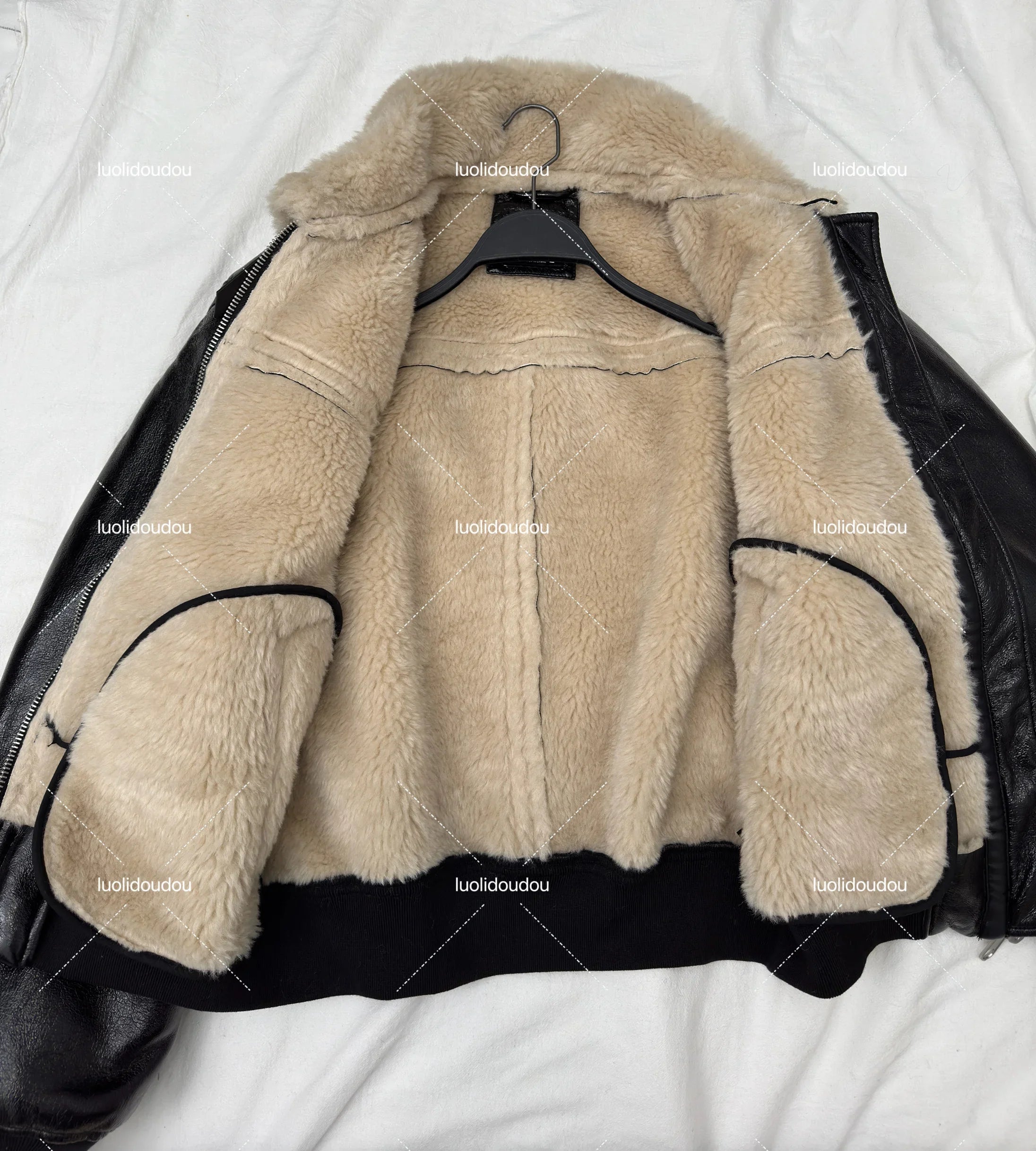 Flattering Thickened Imitation Fur Leather Jacket