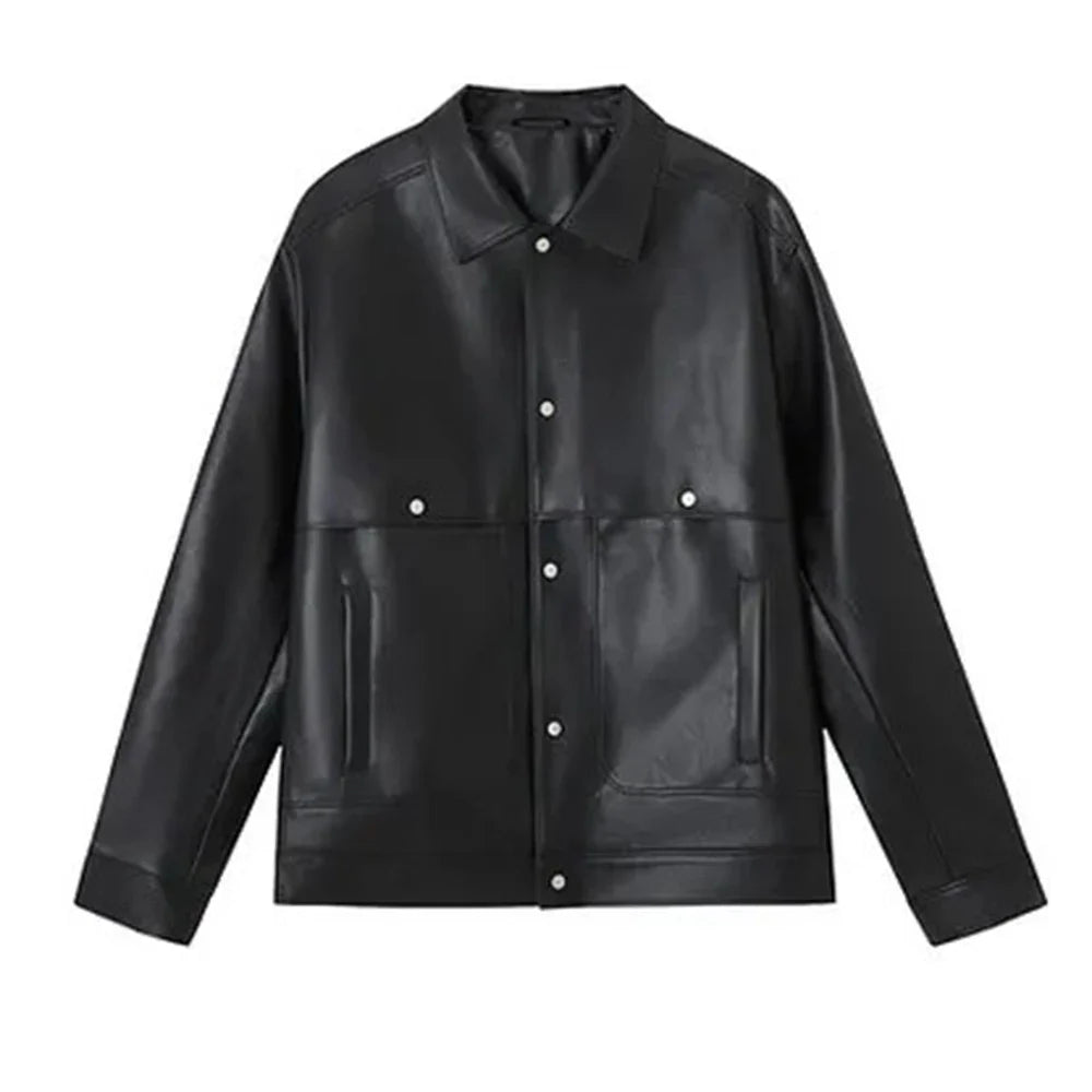 Versatile Mens Moto Biker Leather Jacket