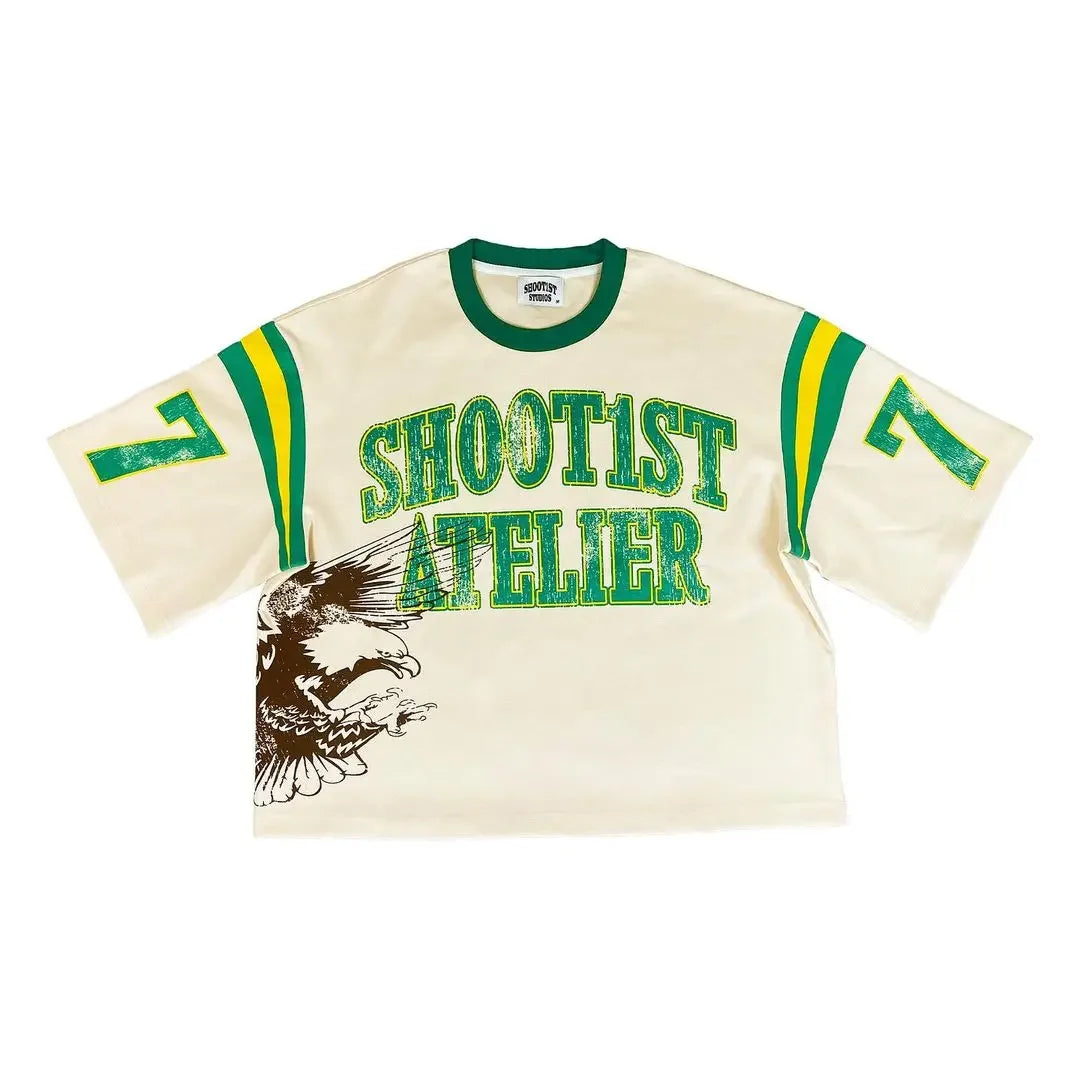 Retro Hip-hop Splicing T-shrit