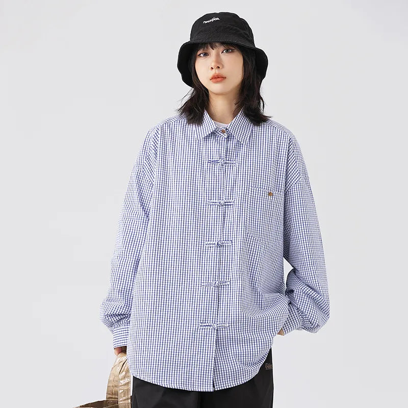 Camisa ligera de cuadros de gran tamaño