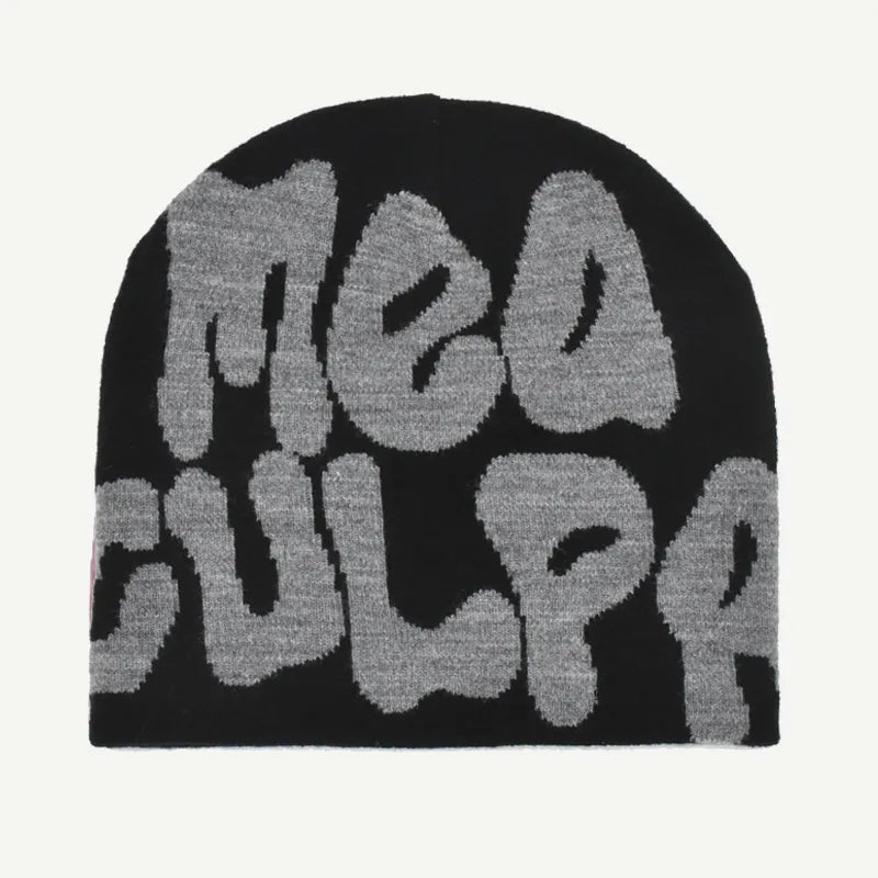 Knitted Letter Print Beanie