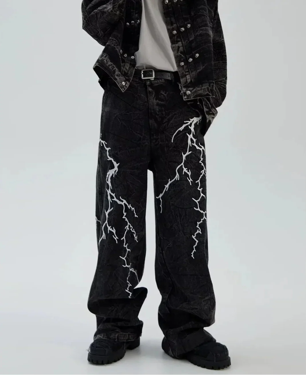 American Washed Flare Lightning Jeans
