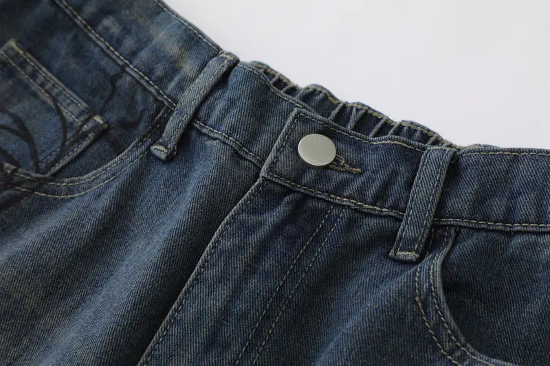 Y2K Vintage Spider Graphic Shorts