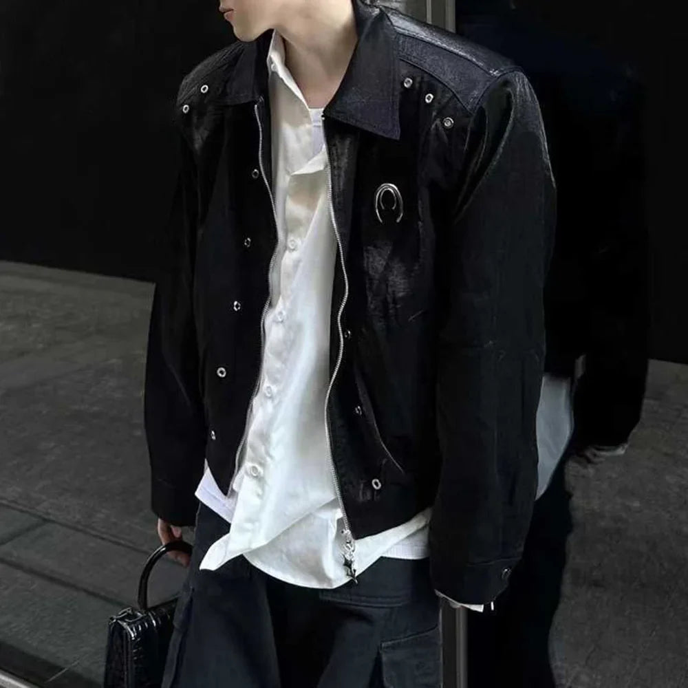 Origin Glossy Faux Leather Motorcycle Jacket