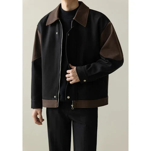 Casual Loose Vintage Patchwork Korean Style Jacket