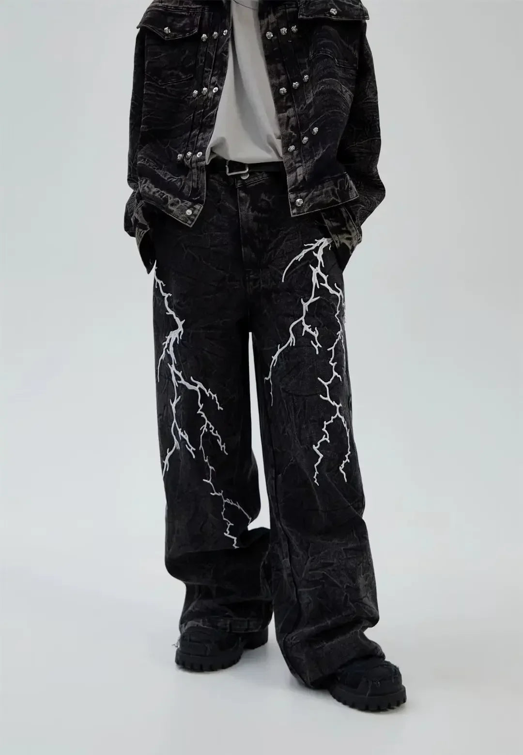 American Washed Flare Lightning Jeans