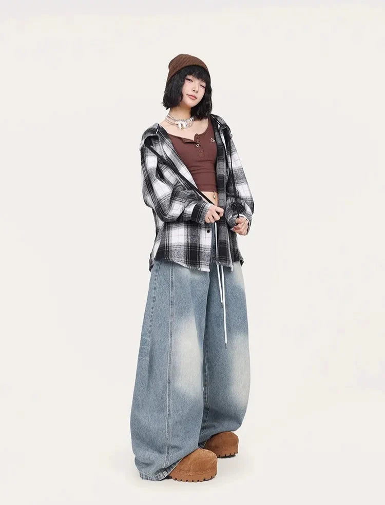 Blue Jazz Frayed Denim Long Jeans