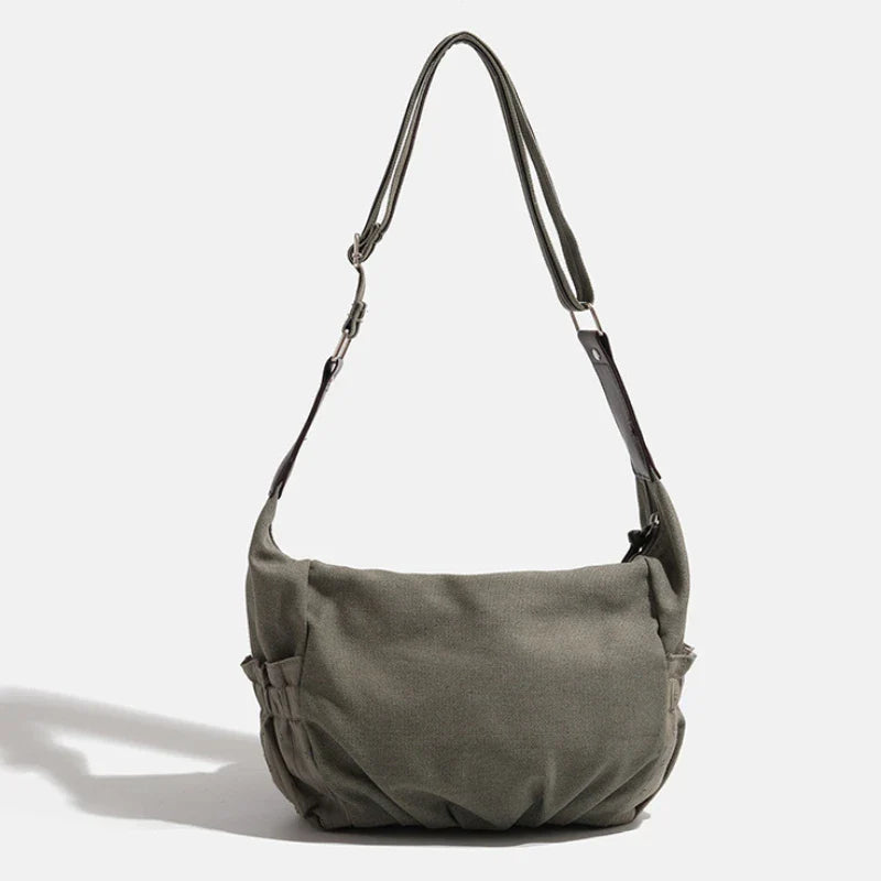 Vintage Denim Drawstring Shoulder Bag