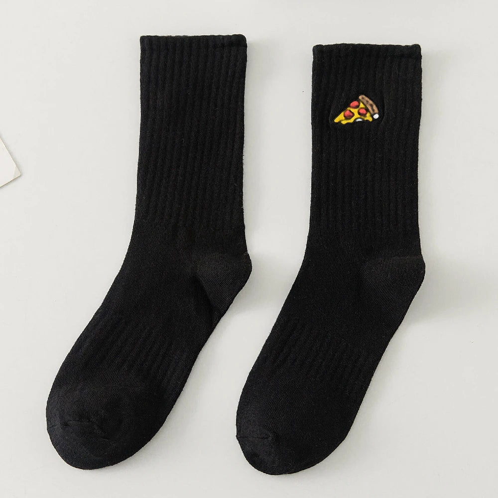 Cozy Embroidered Funny Winter School Socks