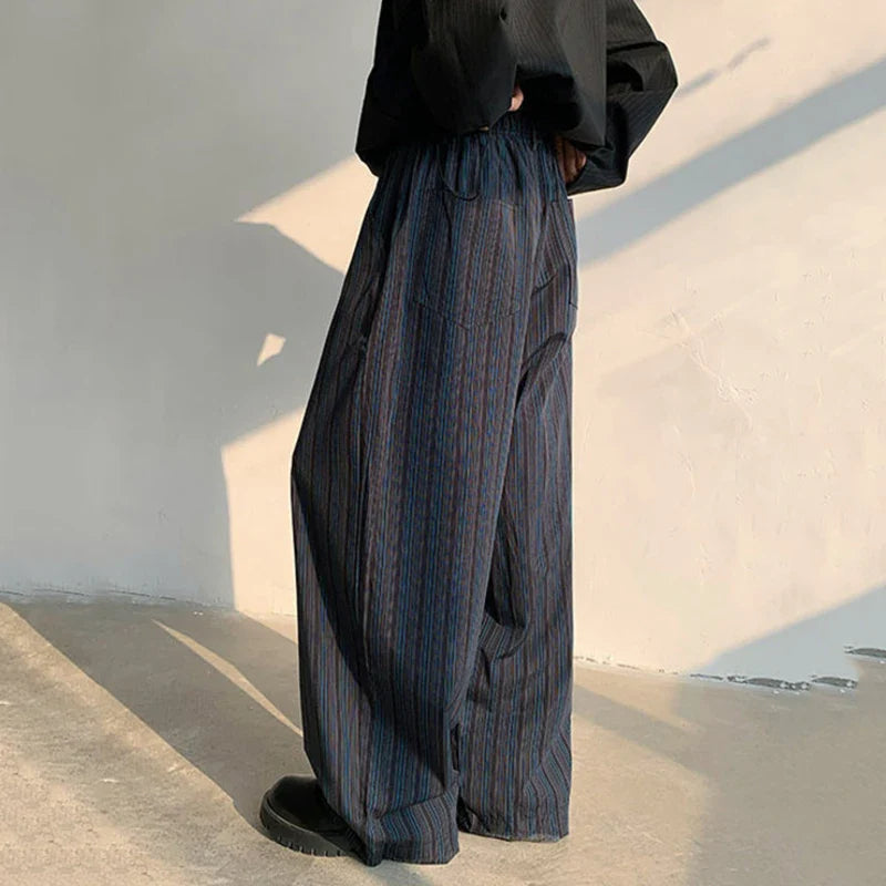 Pantalones anchos de rayas coreanas