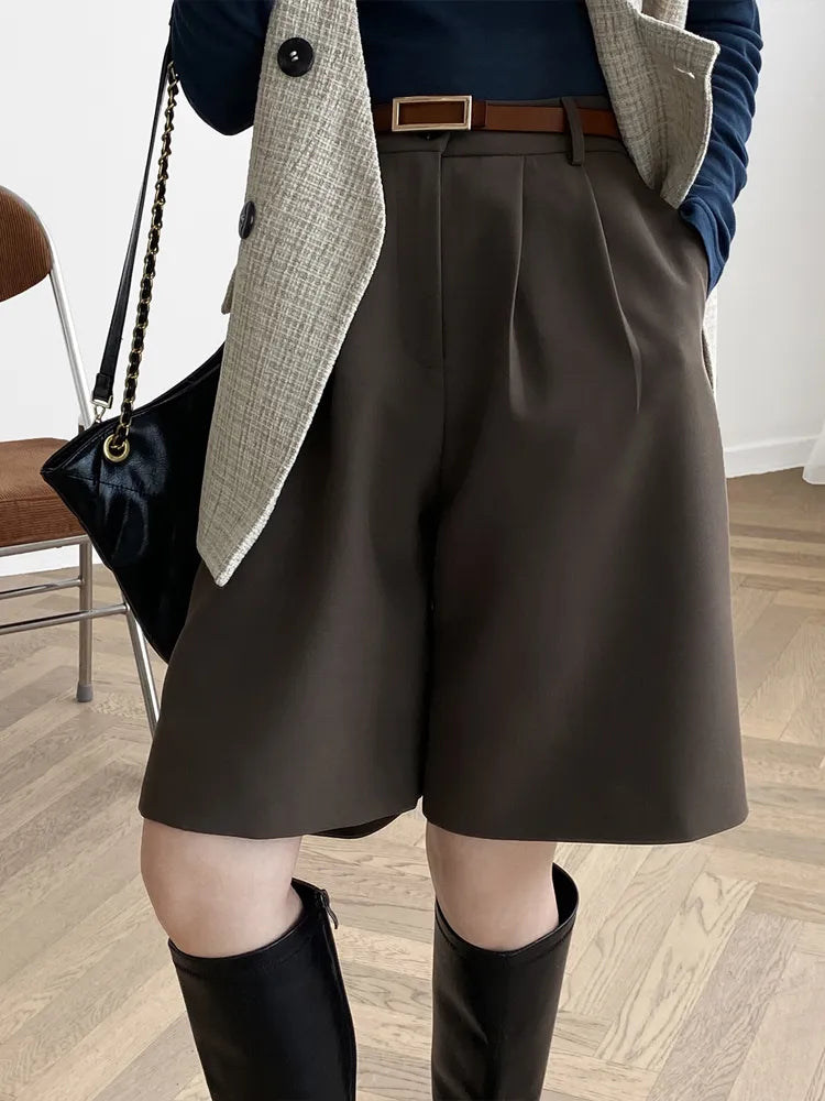 Vintage hoge taille rechte shorts