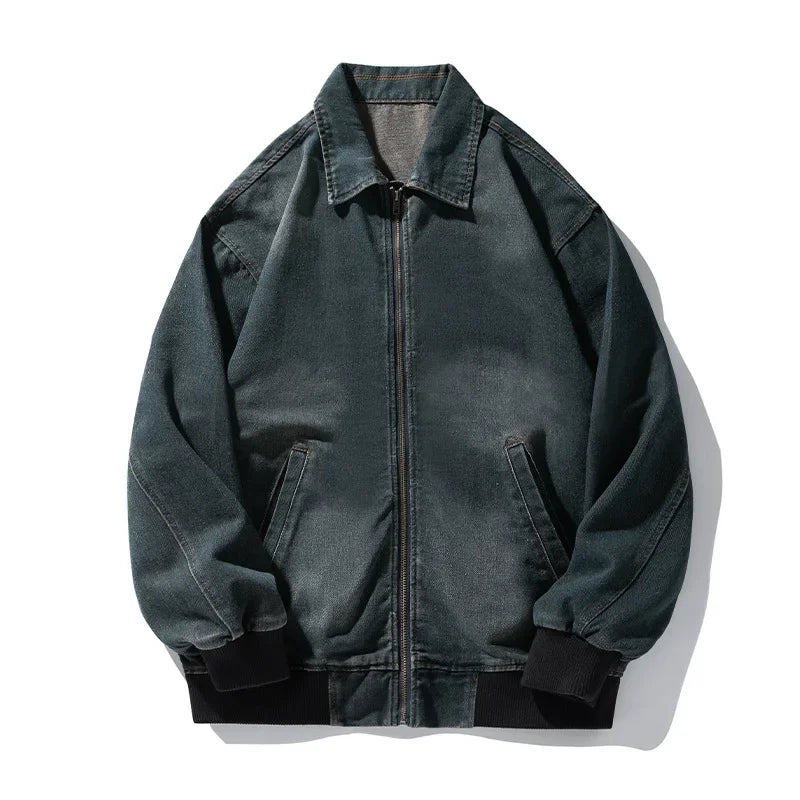 Fashionable Retro Stylish Zipper Splice Jacket