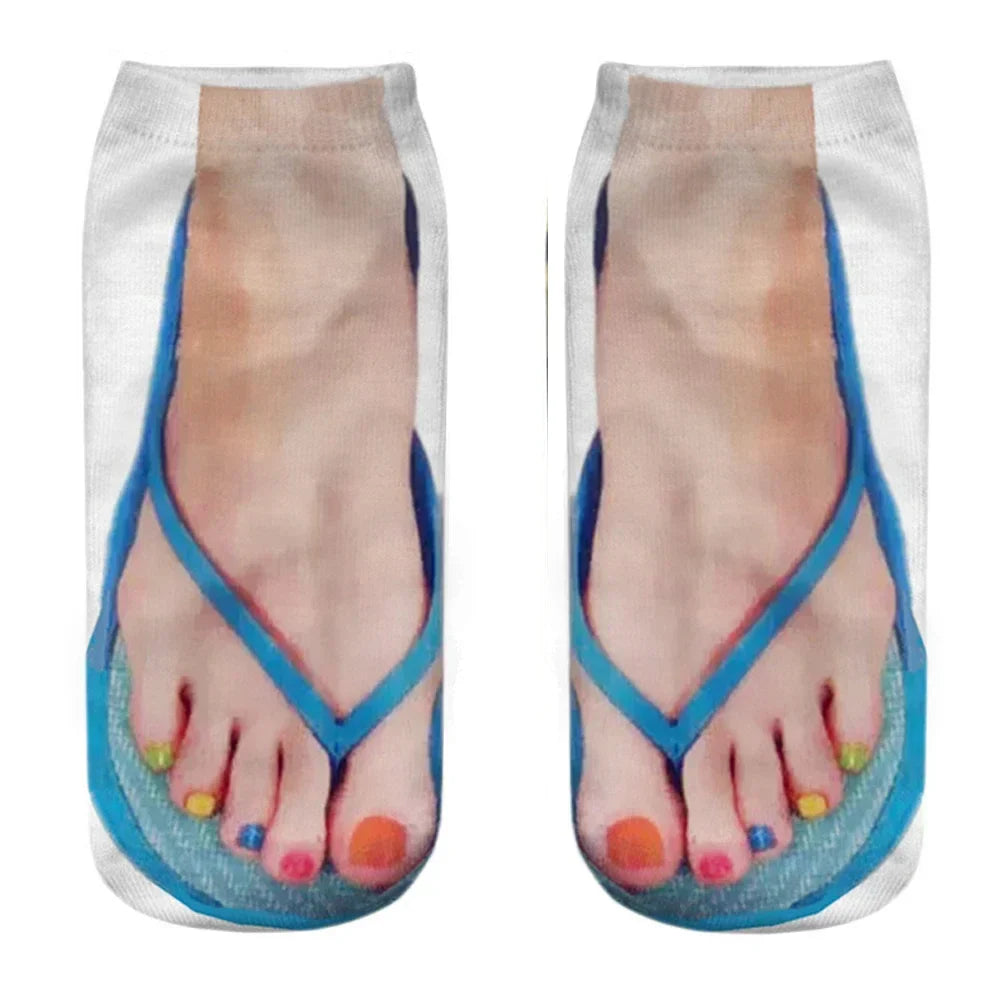 Creative 3D Printed Skull Canvas Socks