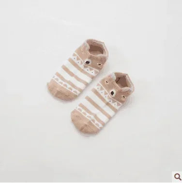 Cute Cartoon Animal Cotton Invisible School Socks