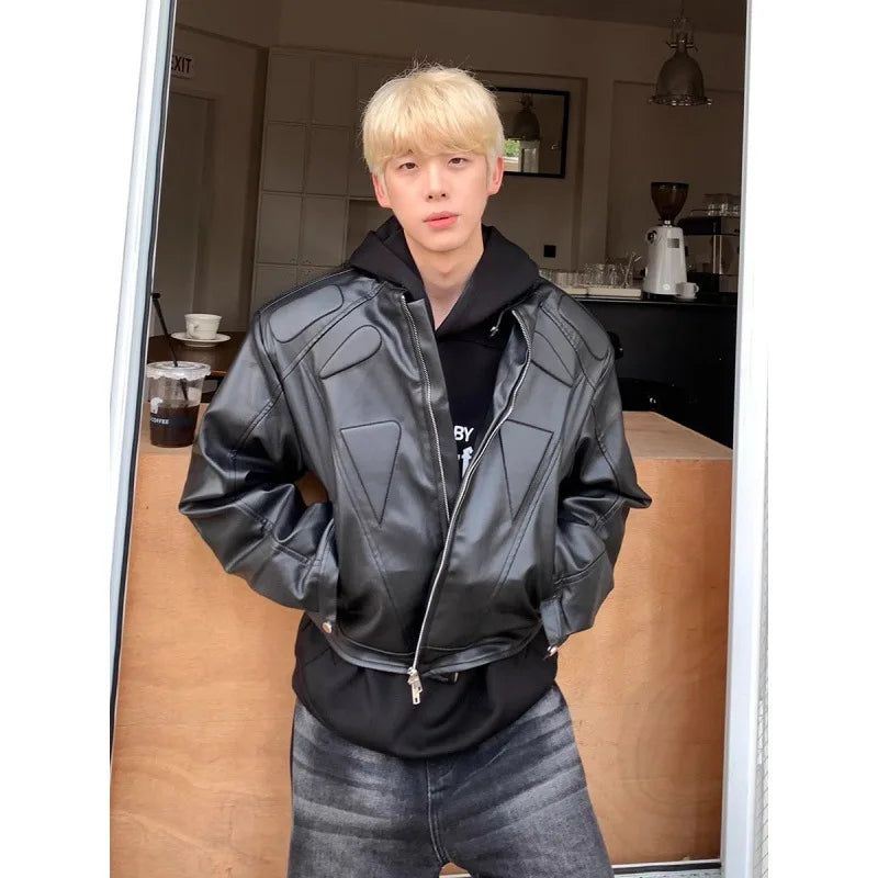 Retro Hip Hop Motorcycle Leather Jacket