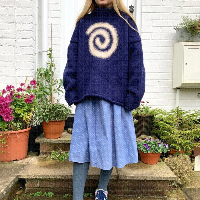 Women Cute Cozy Gothic Long Sleeve Sweater