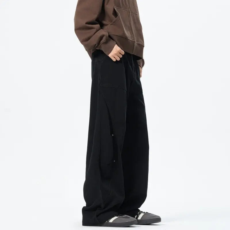Personality Patchwork Baggy Straight Jeans
