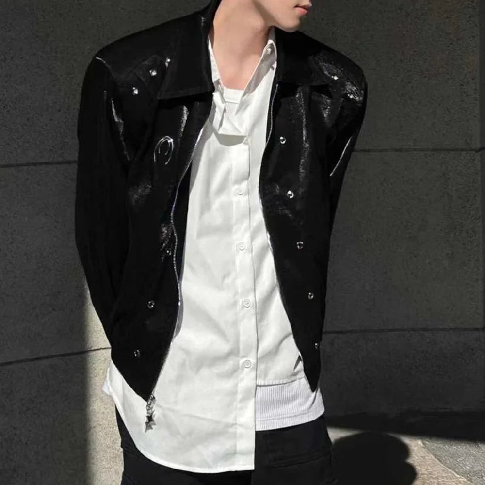 Origin Glossy Faux Leather Motorcycle Jacket