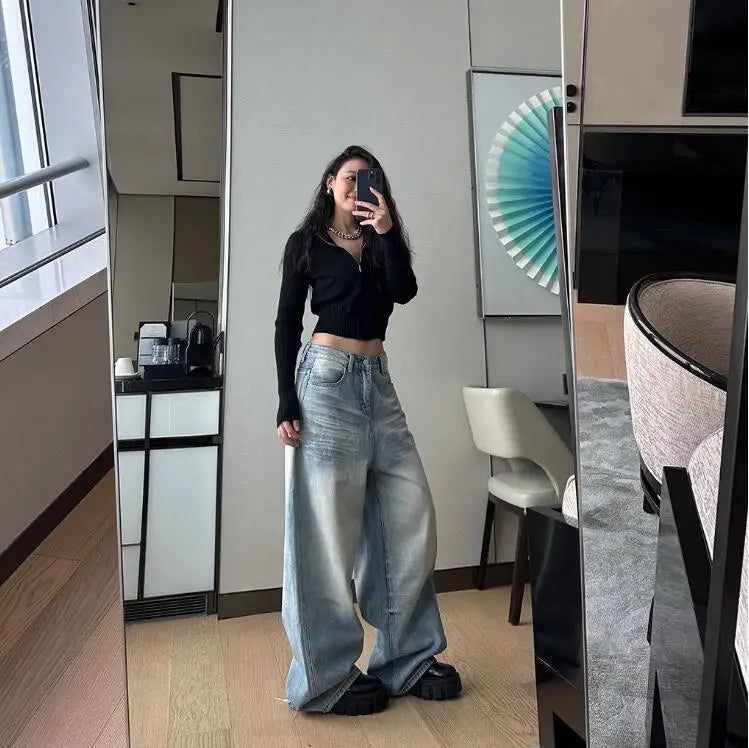 Vintage High Waist Oversized Wide Jeans