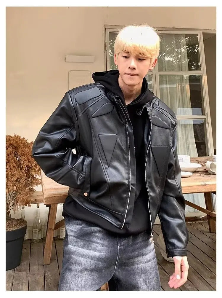Retro Hip Hop Motorcycle Leather Jacket