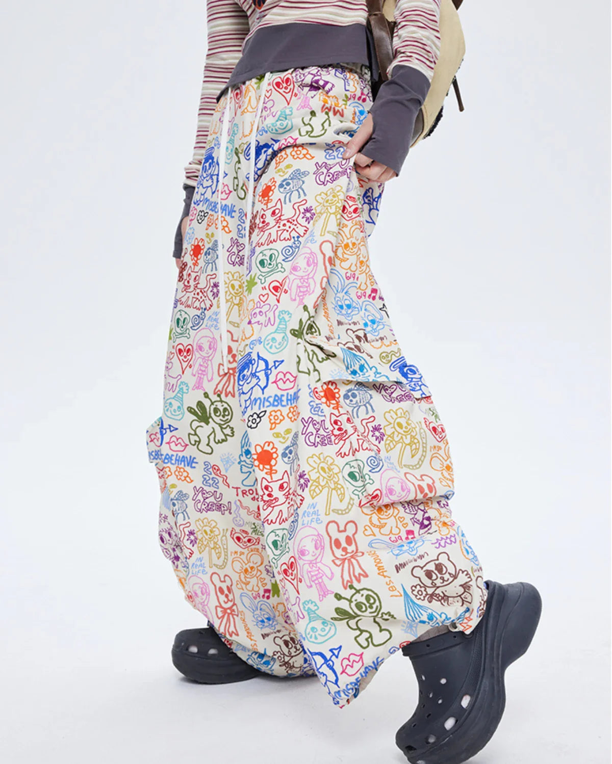 Colorful Hip Hop Cargo Wide Pants