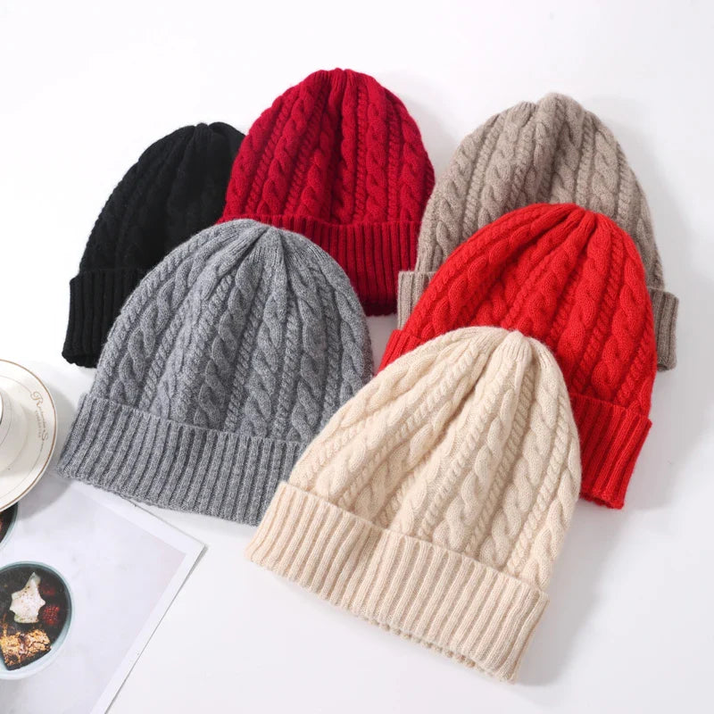 Wool Cashmere Bonnet Beanie
