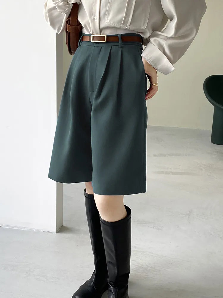 Vintage hoge taille rechte shorts