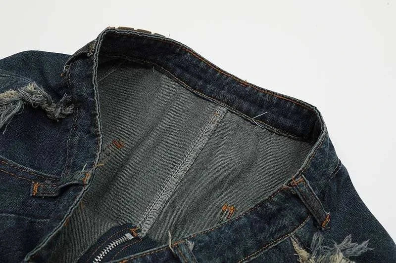 Jorts vintage à franges étoilées