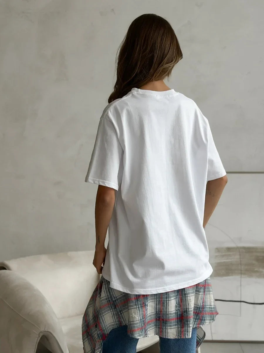 Vintage Hip Hop Printed Cotton T-Shirt