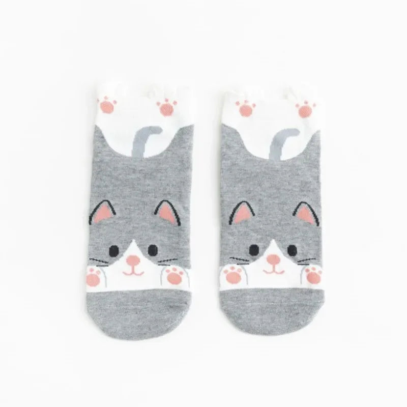 Cozy Animal Print Cotton Socks Collection