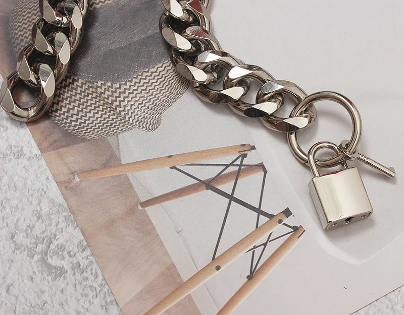 Gothic Chain-Lock Leather Belt