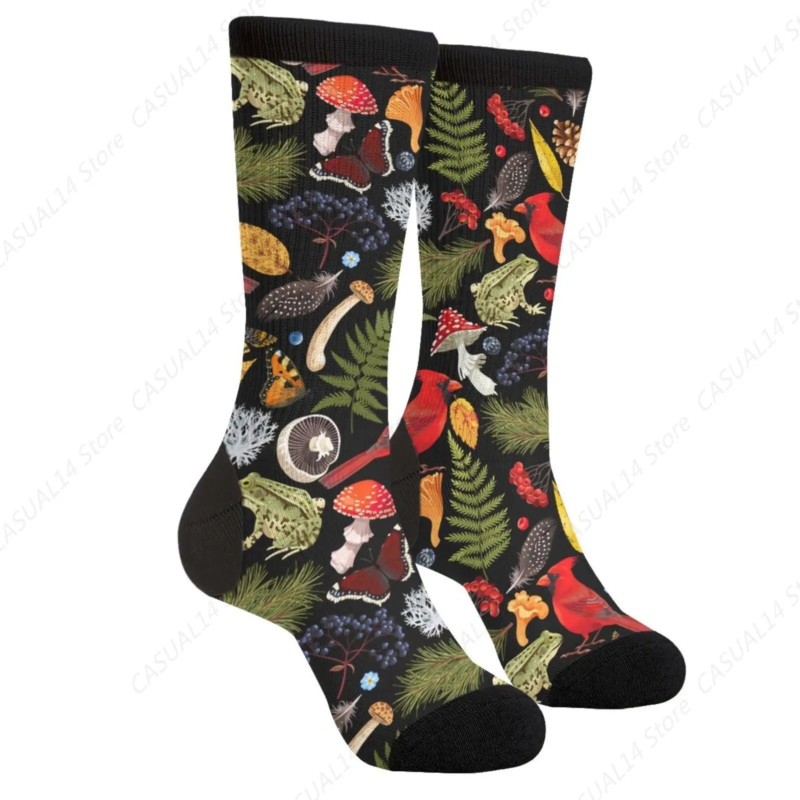 Funny Novelty Mushroom Crew School Socks