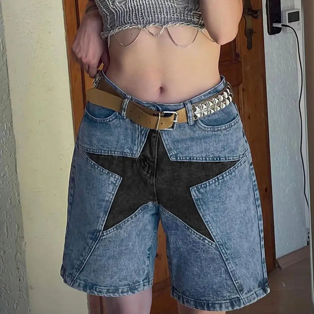 Pantaloncini da donna con patchwork a stelle