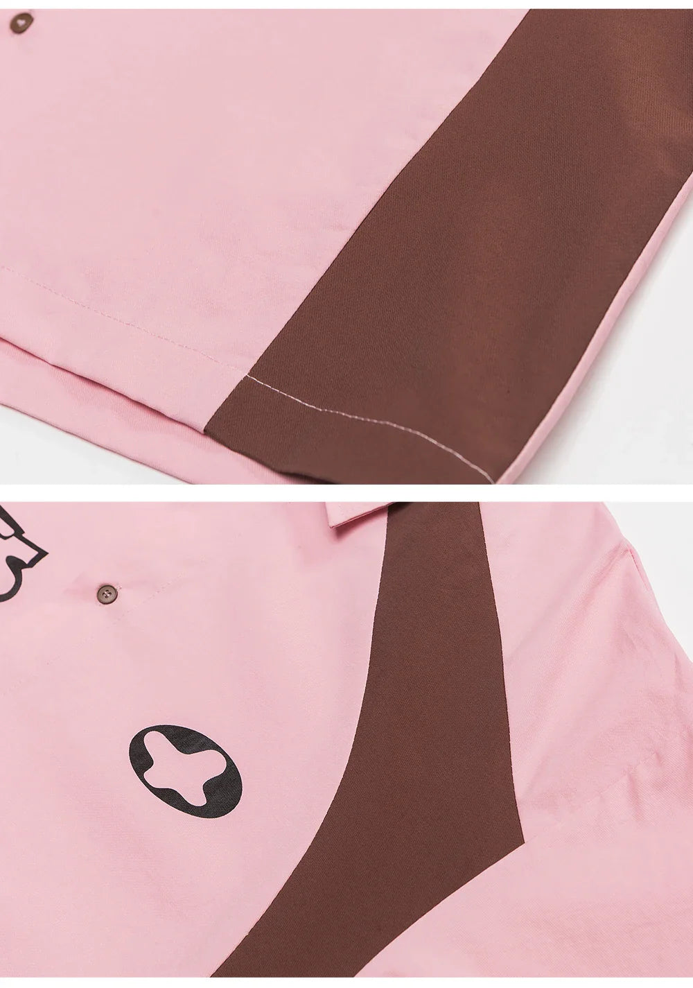 Patchwork Short-sleeved Eyes Shirt