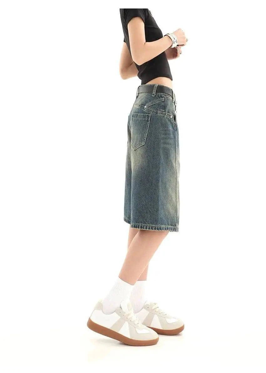Retro Denim Damen Rostige Jorts