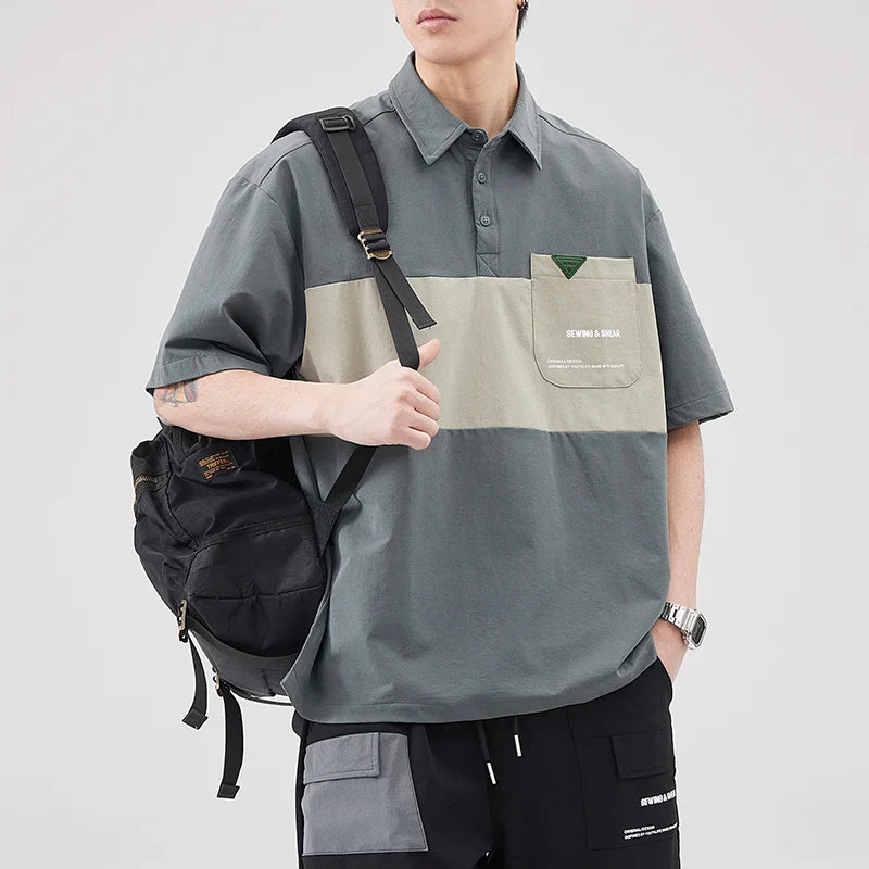 Koreanischer Stil Lebhaftes Kurzarm Rundhals Polo-T-Shirt