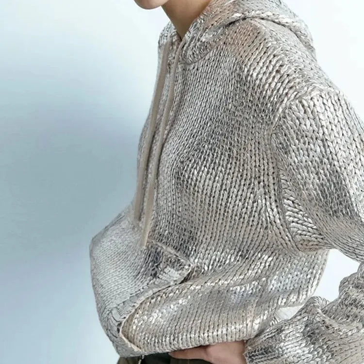 Metal Fragment Unique Round Neck SweatShirt