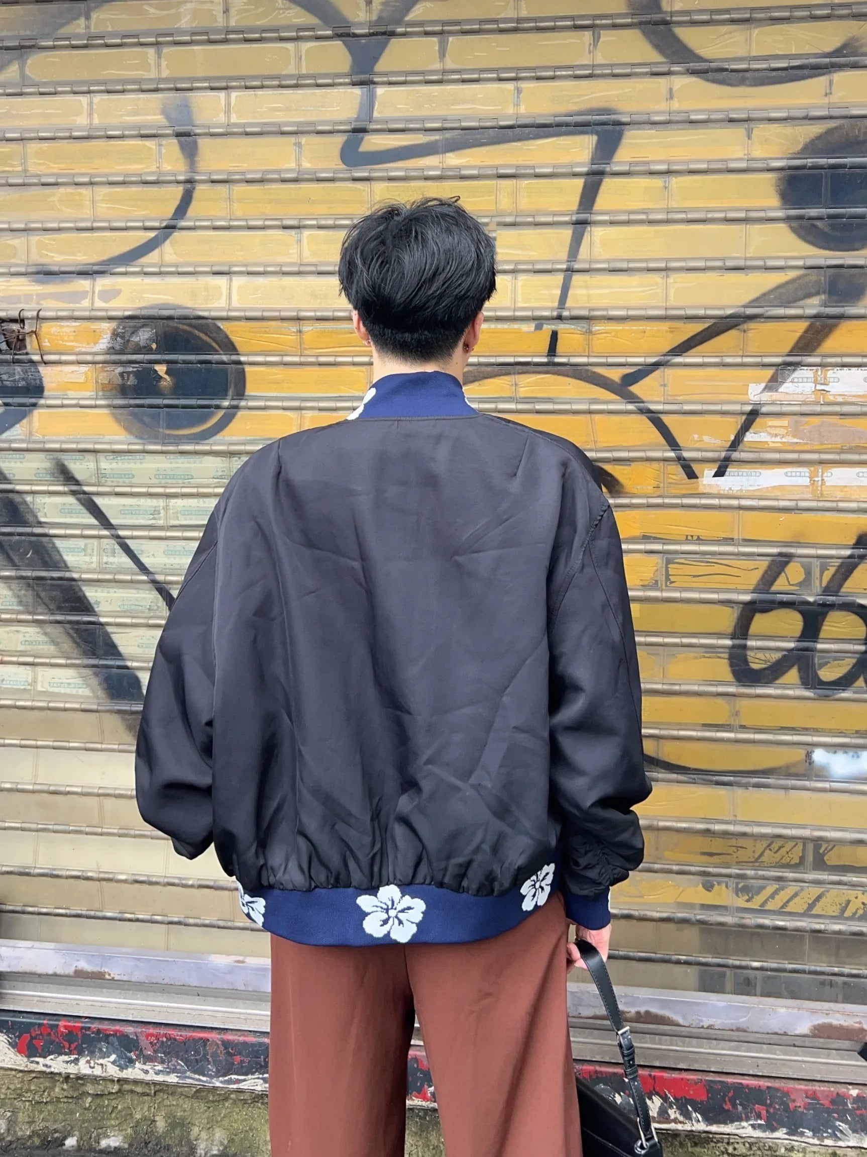 American Style Embroidered Jacquard Splicing Jacket