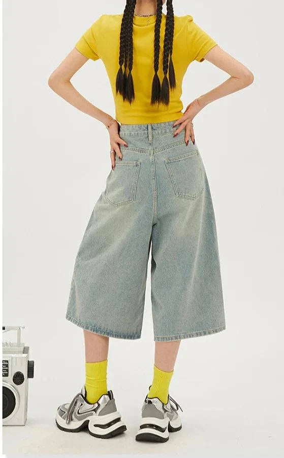 Y2K 2000s Blue Women's Punk Jorts