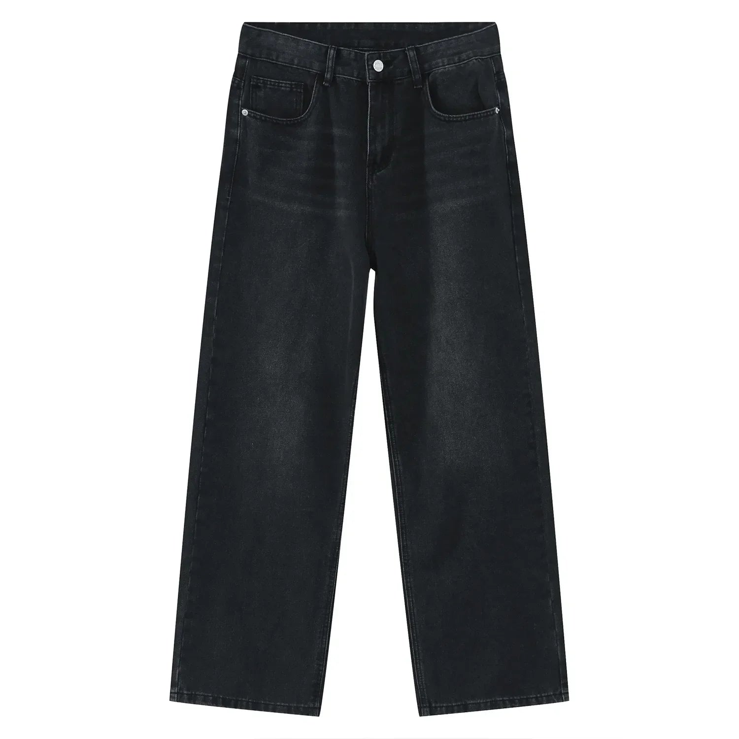 Vintage Distressed Straight Leg Denim Jeans