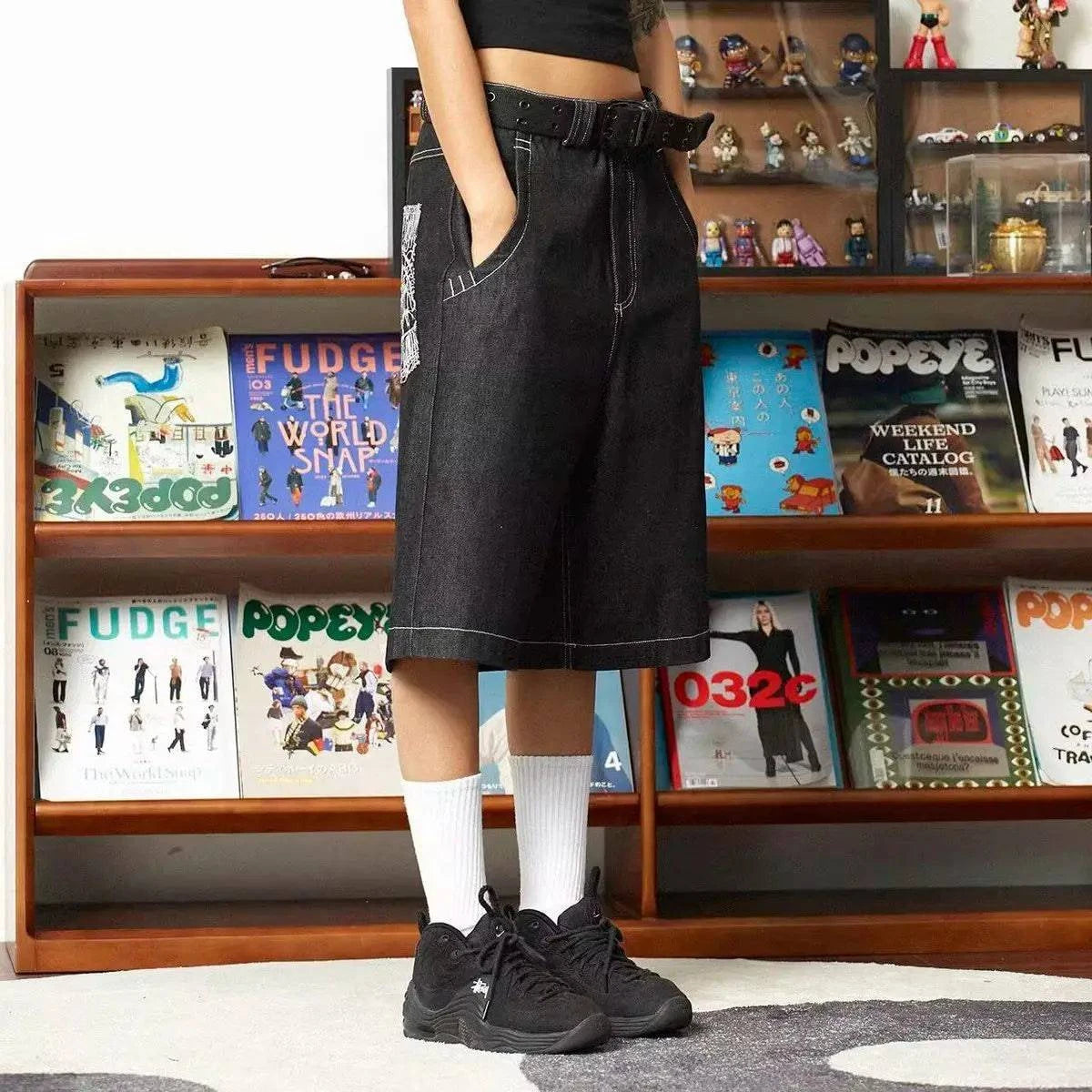 Y2K Übergroße Cargo-Jeansshorts