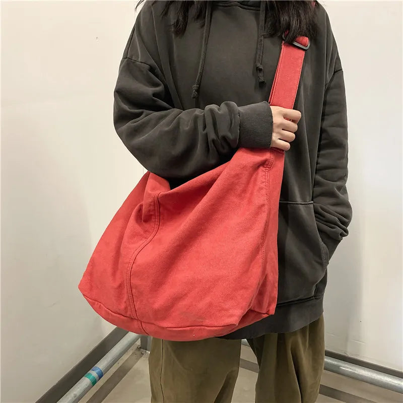 Large Canvas Crossbody Shoulder Bag