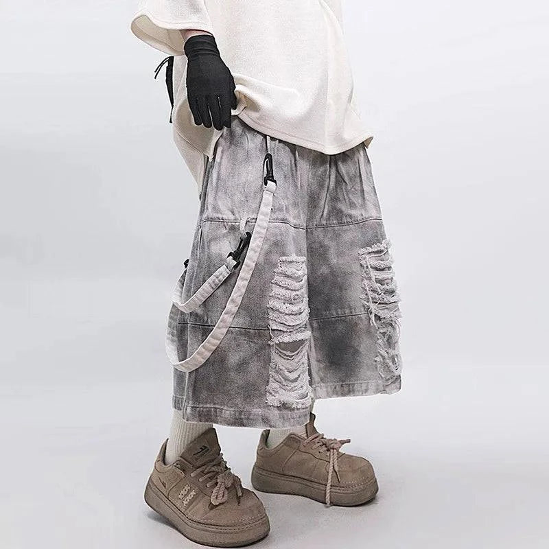 Stilvolle verwaschene Chill Fit kurze Jeansshorts