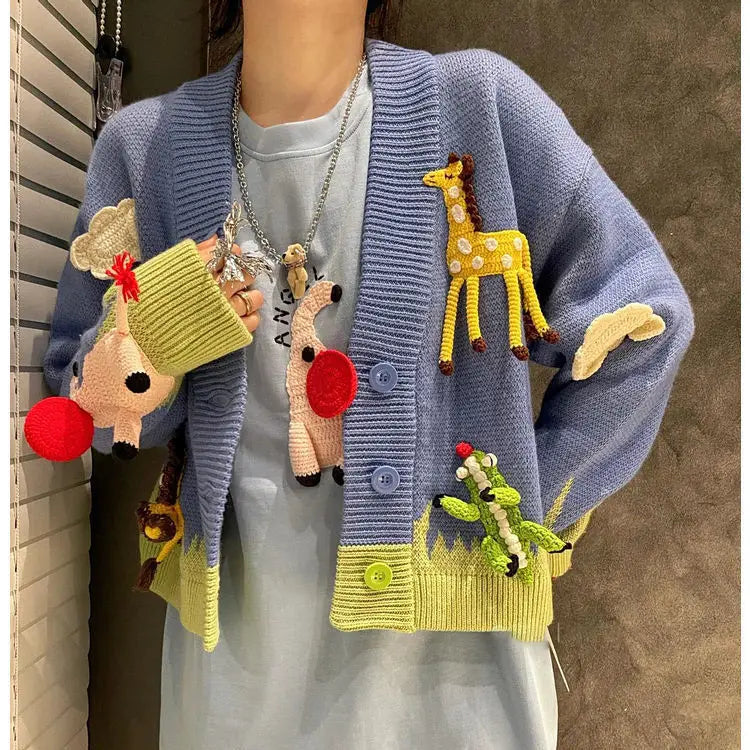 Cardigan polyvalent à col en V pour fille