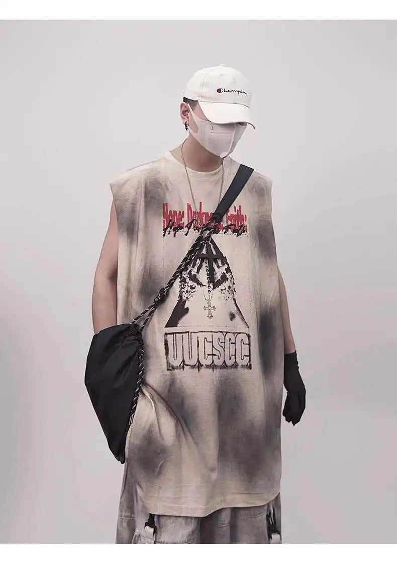Trendy Vintage Sleeve Less Tank T-Shirt